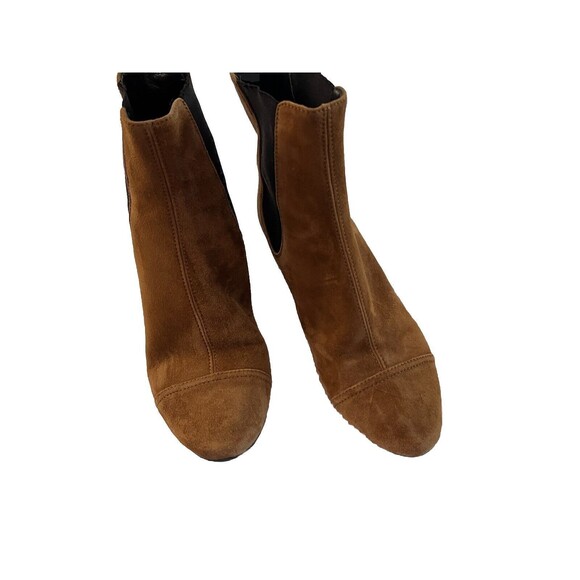 Isabel Marant Danae Ankle Boots Brown Suede Slip on Bootie Heel 37 - Picture 2 of 10